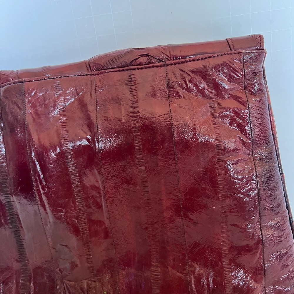 Vintage Eel Sink maroon large clutch chic indie sleaze classic leather - Picture 10 of 11